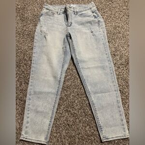 Time and Tru Light Acid Wash Distressed Jeans - Size 8